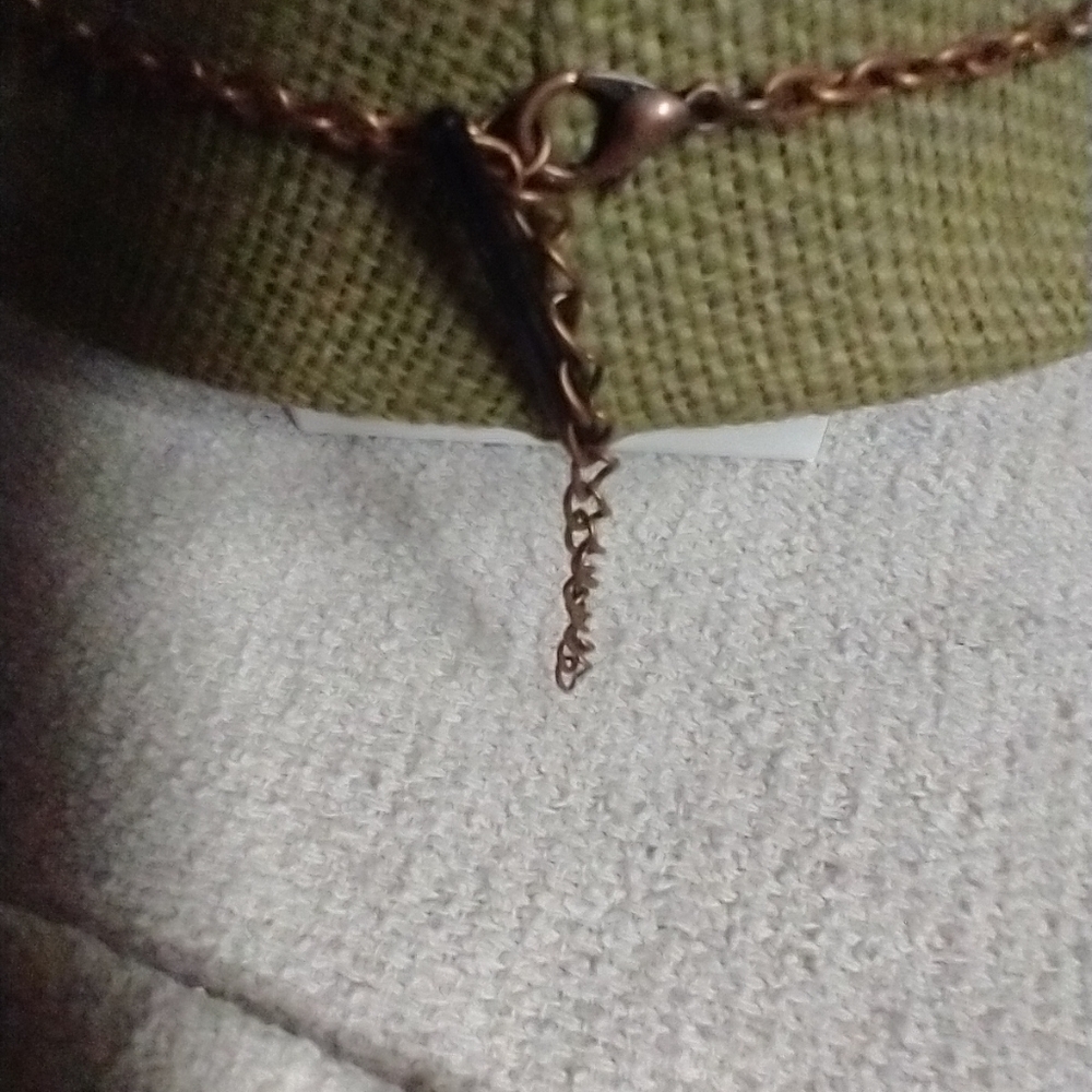 Copper flower floral chain necklace - Picture 3 of 3